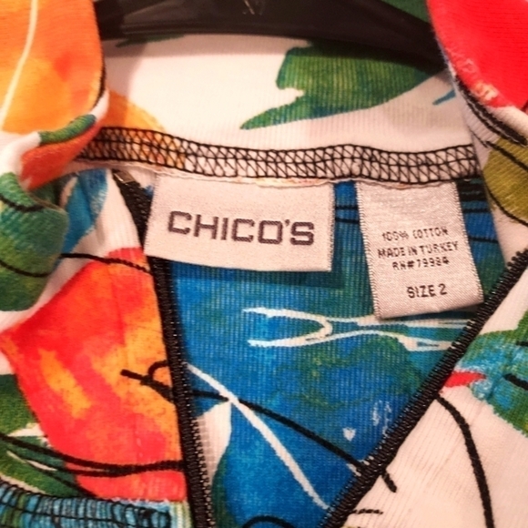 Chico's colorful tropical fish print Business Casual Jacket sx 2 M - Picture 7 of 8
